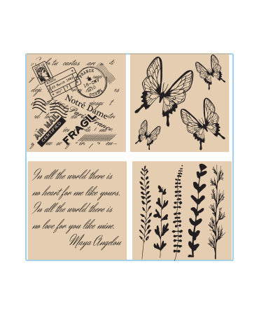 Cubo Mariposas sellos de goma