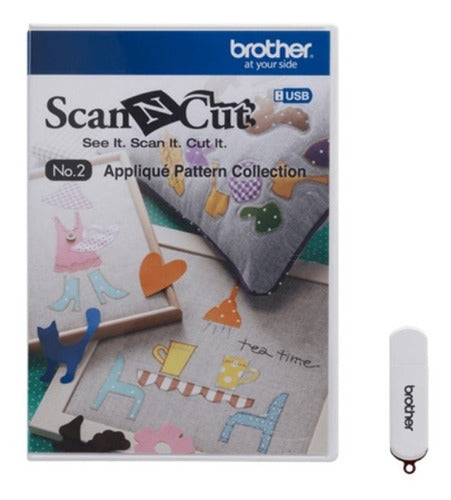 No. 2 Kit de diseños para corte tela o Apliques USB ScanNCut Brother