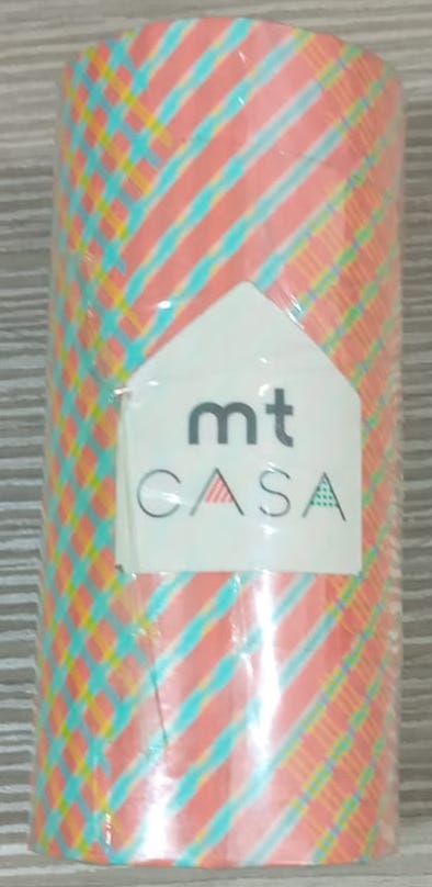 MT Washi Tape - Stripe-Checked Red