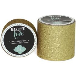 Marquee Love Glitter  Oro Washi Tape .875"
