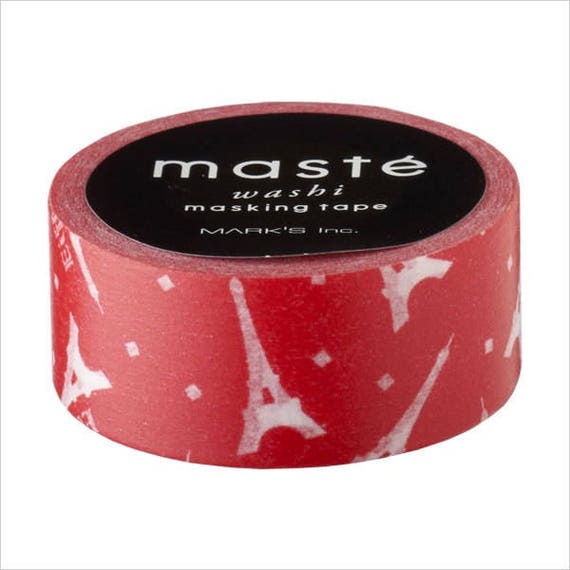 Maste Washi Tape - Red/Eiffel Tower