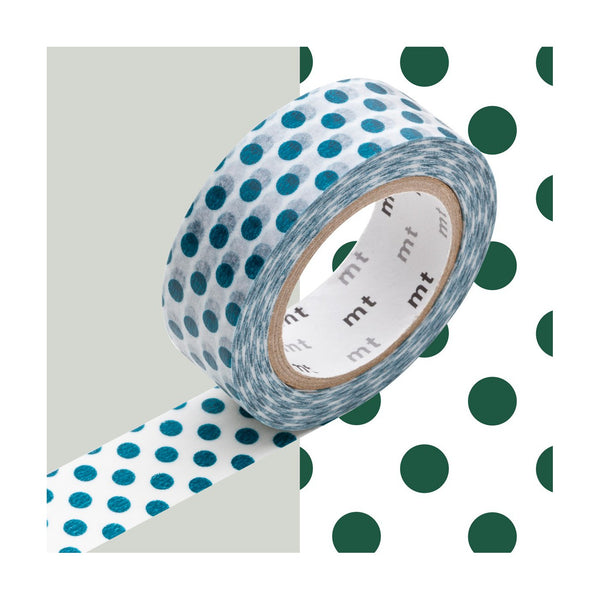 MT Washi Tape - Dot bottle green